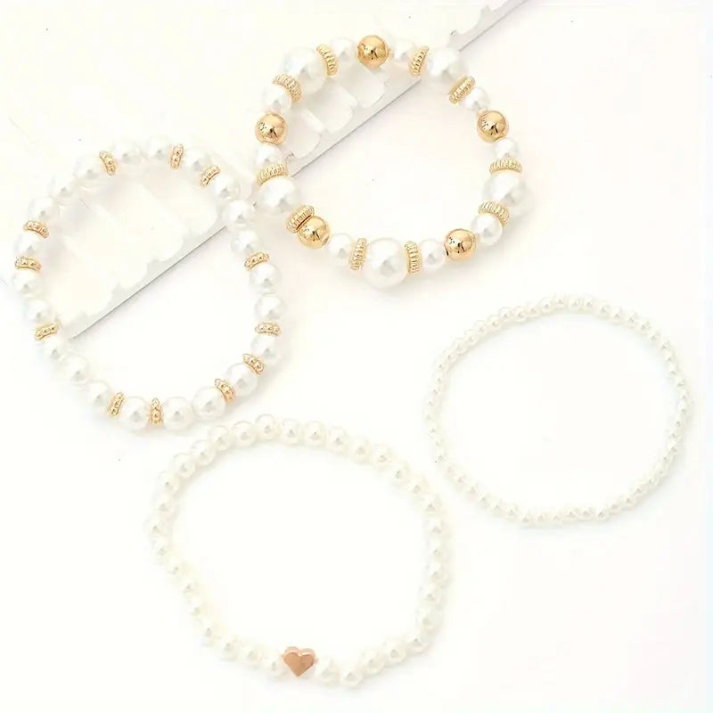 Belleza™ Bracciali di perle e perline - Set di 4 pezzi