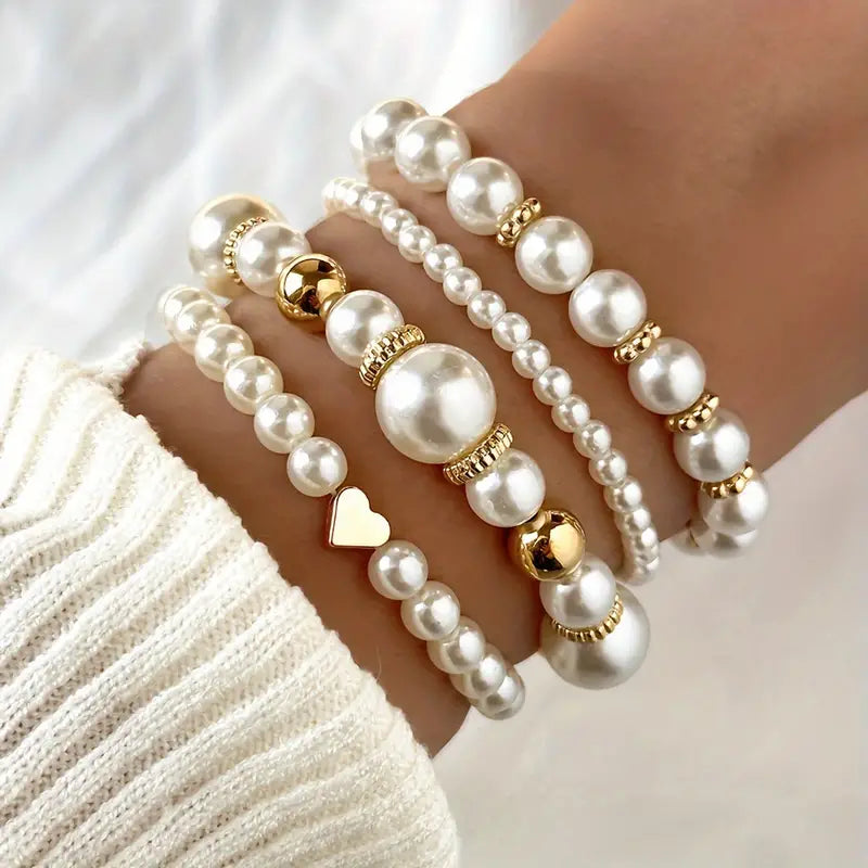 Belleza™ Bracciali di perle e perline - Set di 4 pezzi