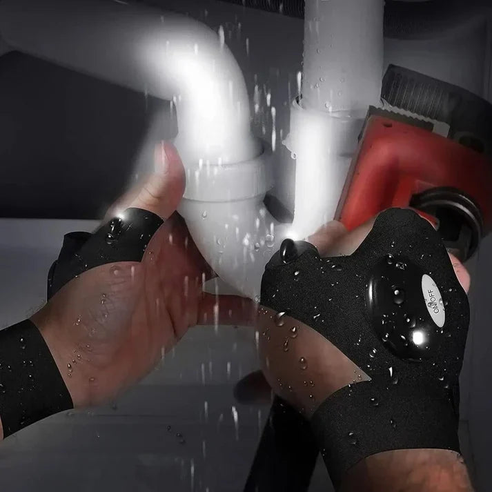 Waterdichte Handschoen met LED-verlichting | Zaklamp aan je vingers
